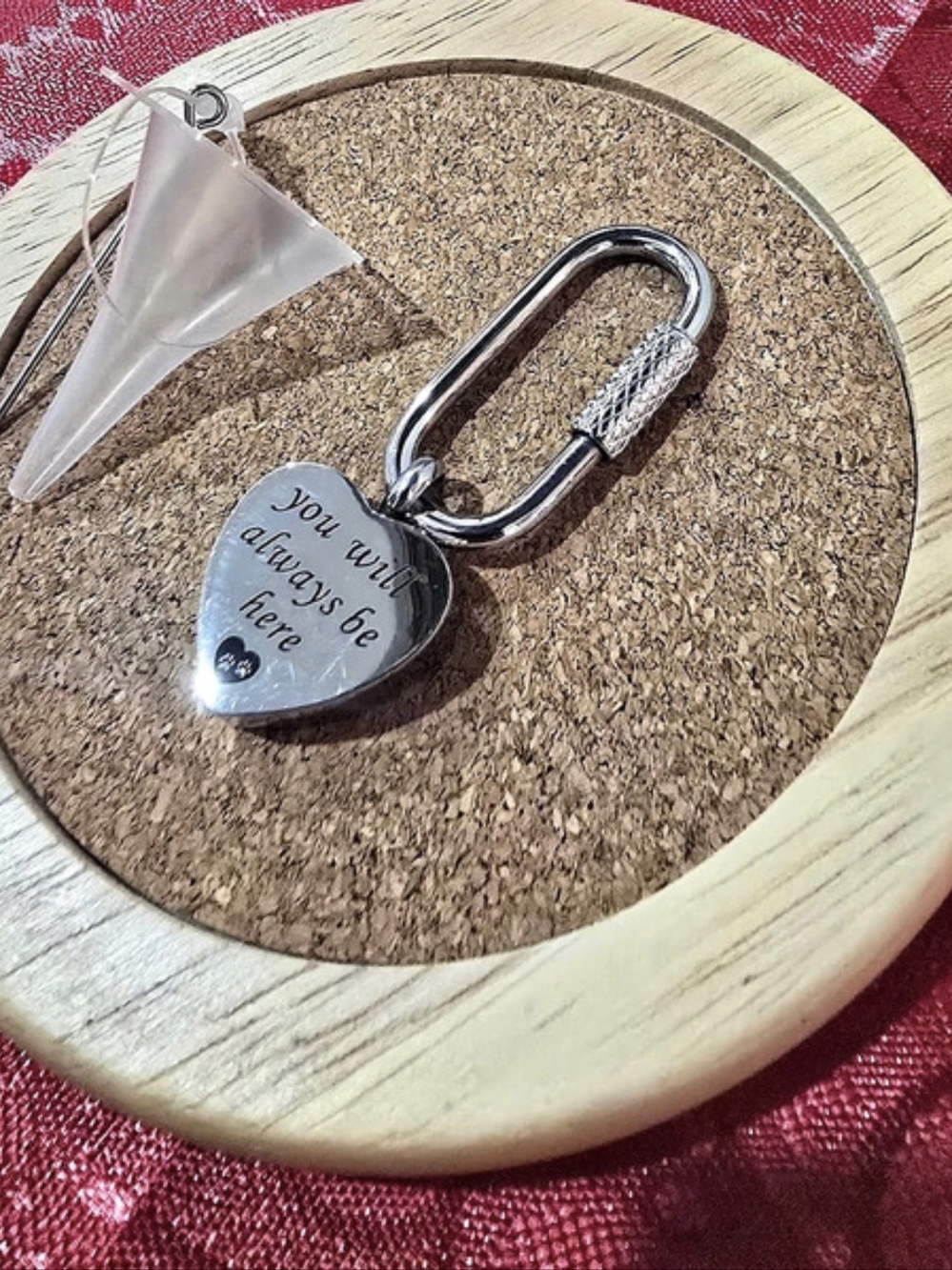 Heart Engraved Keychain in Silver